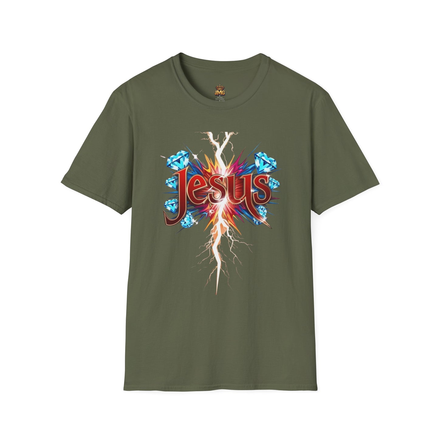 Vibrant Jesus Graphic T-Shirt, Unisex Softstyle Tee for Faith Lovers, Christian Apparel, Inspirational Gift, Casual Wear, Summer Style