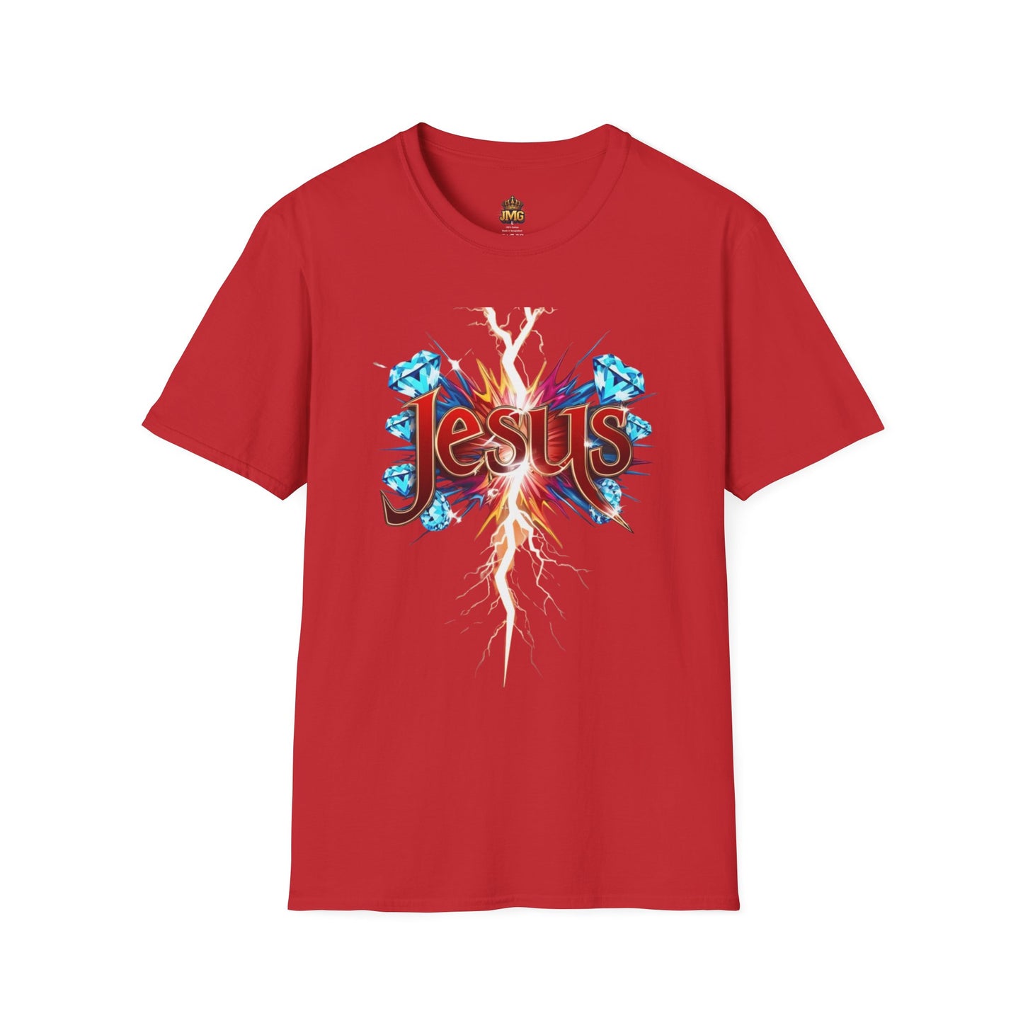 Vibrant Jesus Graphic T-Shirt, Unisex Softstyle Tee for Faith Lovers, Christian Apparel, Inspirational Gift, Casual Wear, Summer Style