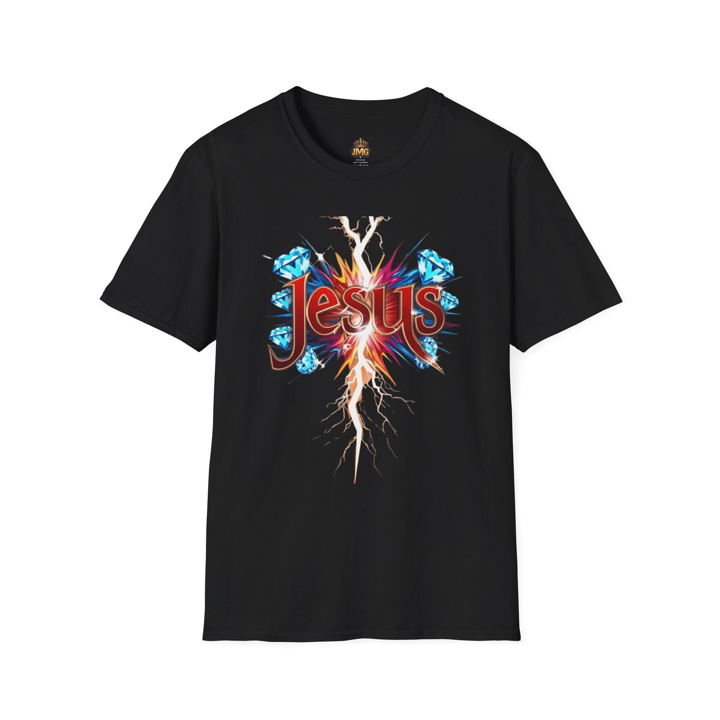 Vibrant Jesus Graphic T-Shirt, Unisex Softstyle Tee for Faith Lovers, Christian Apparel, Inspirational Gift, Casual Wear, Summer Style
