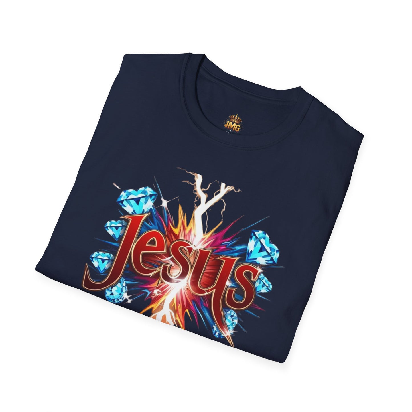 Vibrant Jesus Graphic T-Shirt, Unisex Softstyle Tee for Faith Lovers, Christian Apparel, Inspirational Gift, Casual Wear, Summer Style