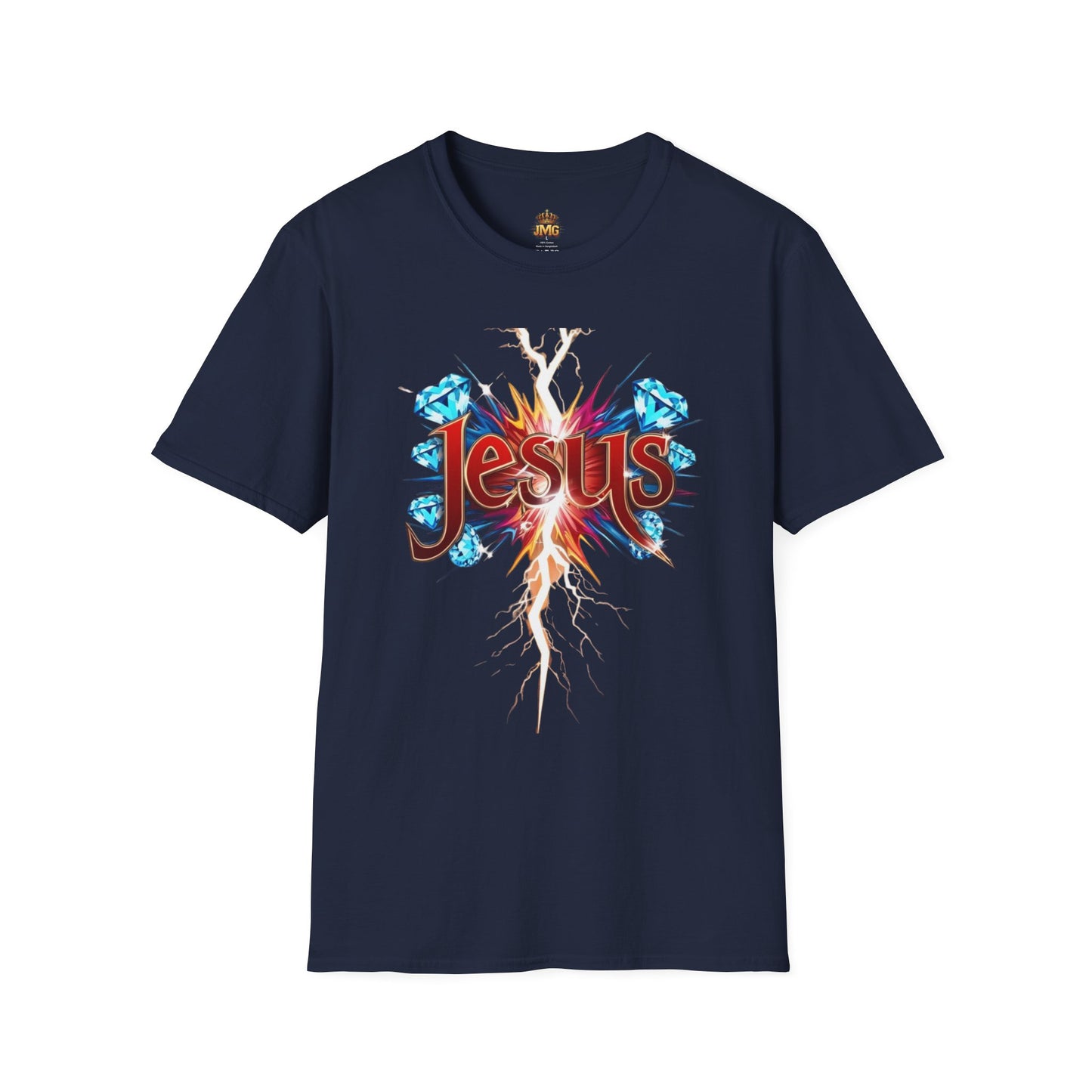 Vibrant Jesus Graphic T-Shirt, Unisex Softstyle Tee for Faith Lovers, Christian Apparel, Inspirational Gift, Casual Wear, Summer Style