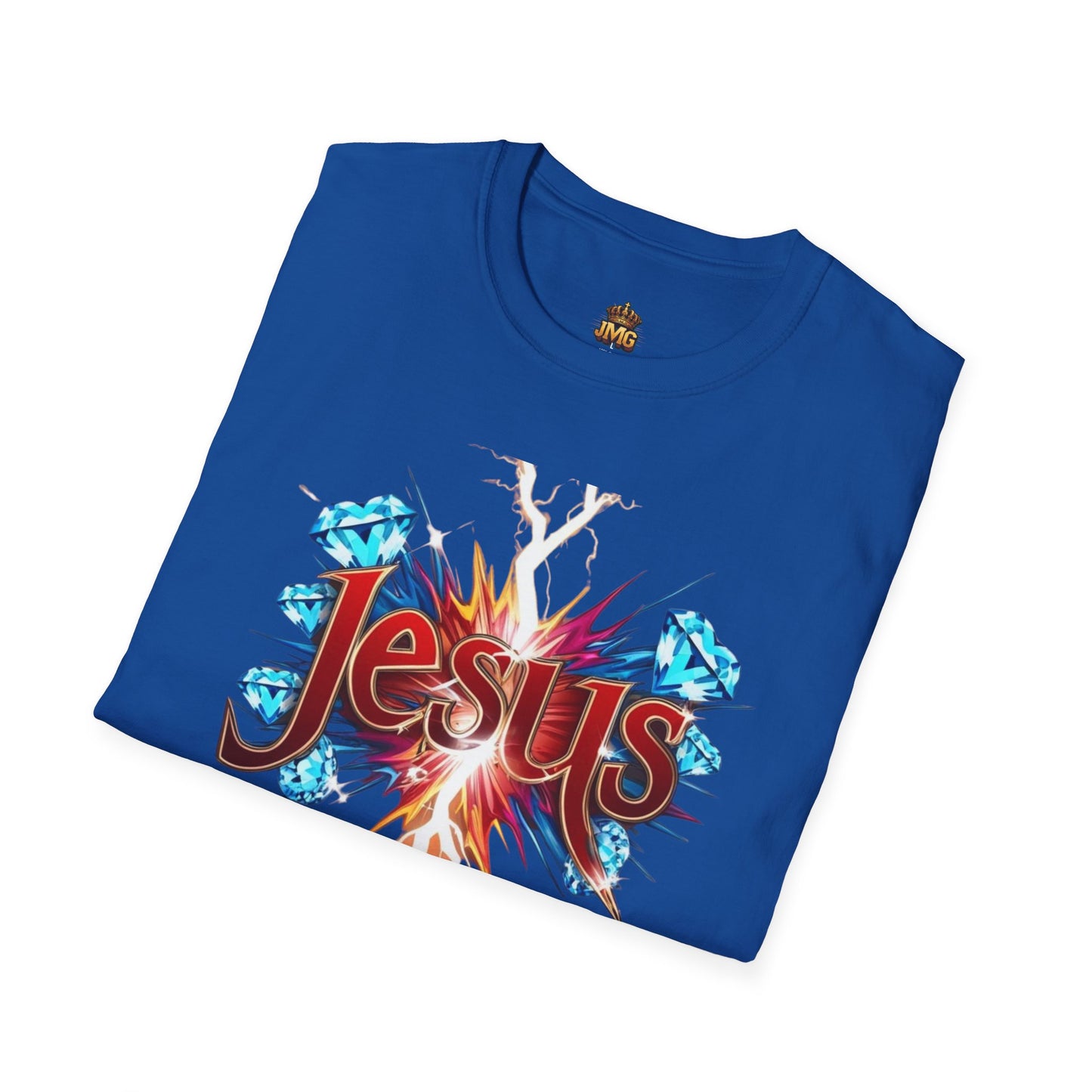 Vibrant Jesus Graphic T-Shirt, Unisex Softstyle Tee for Faith Lovers, Christian Apparel, Inspirational Gift, Casual Wear, Summer Style
