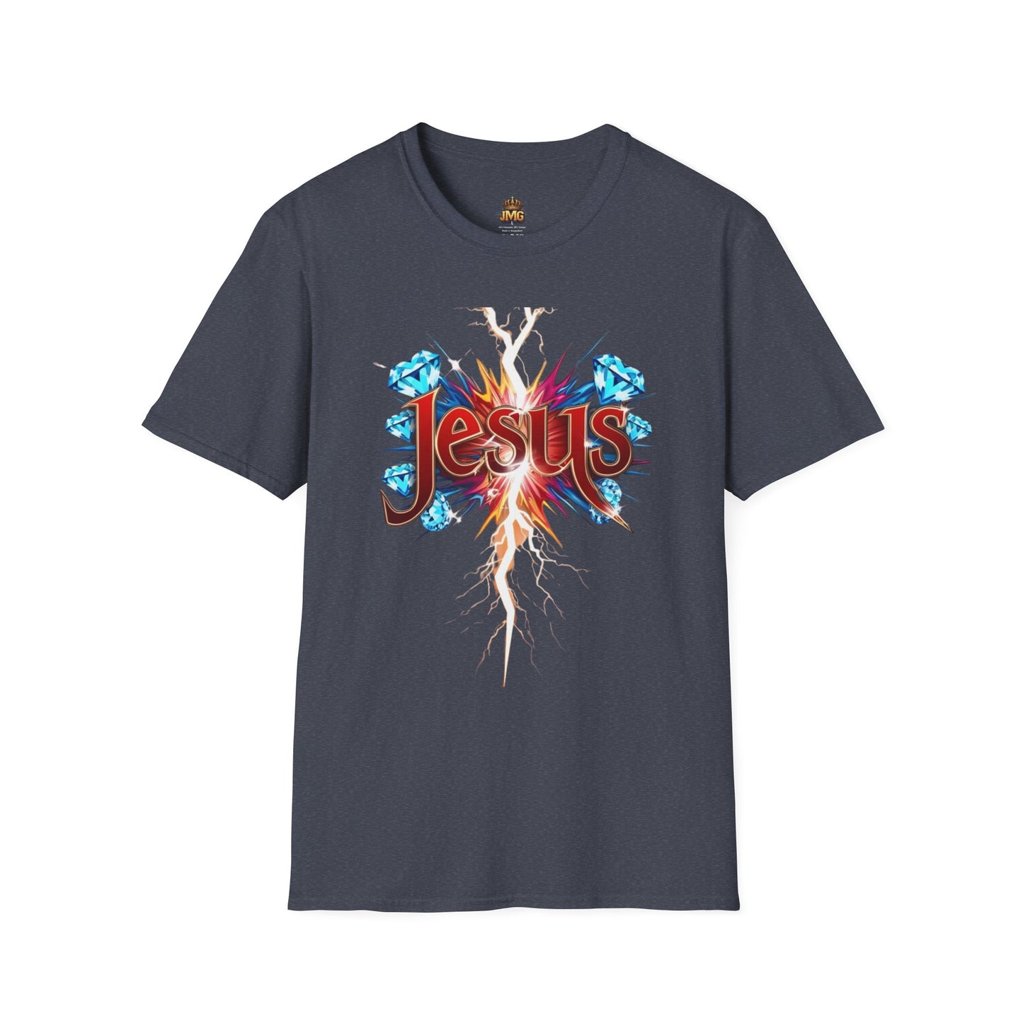 Vibrant Jesus Graphic T-Shirt, Unisex Softstyle Tee for Faith Lovers, Christian Apparel, Inspirational Gift, Casual Wear, Summer Style