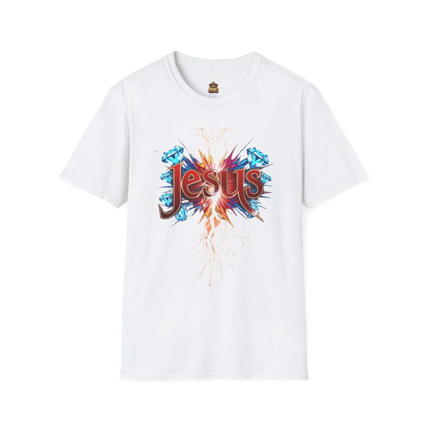 Vibrant Jesus Graphic T-Shirt, Unisex Softstyle Tee for Faith Lovers, Christian Apparel, Inspirational Gift, Casual Wear, Summer Style