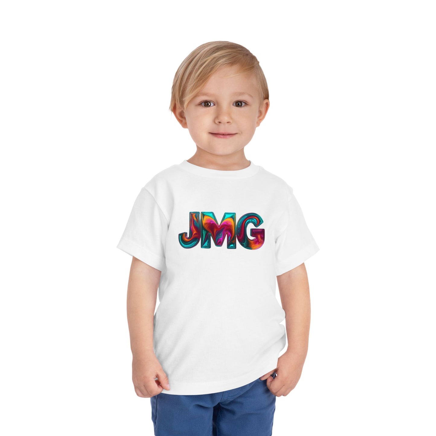 Colorful Kids' Tee Shirt, Toddler Graphic T-Shirt, Fun Playtime Shirt, Birthday Gift, Unique Kids Apparel, JMG Logo Design