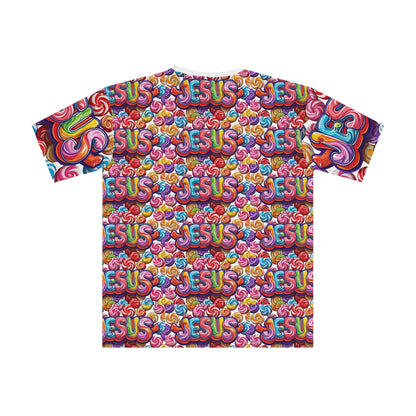 Colorful Jesus Graphic T-Shirt for Men, Relaxed Fit Tee, Faith-Inspired Apparel, Perfect for Church, Casual Wear, Spiritual Gifts