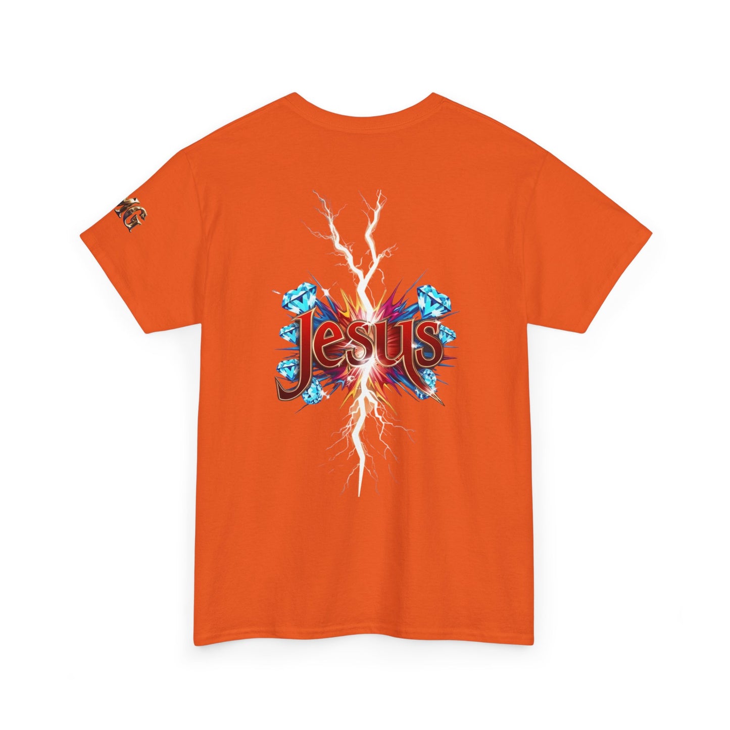 Stylish Unisex Heavy Cotton Tee with JMG & Jesus Prints, Graphic Tee, Casual Wear, Christian Apparel, Gift Idea