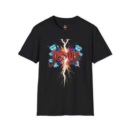 Vibrant Jesus Graphic T-Shirt, Unisex Softstyle Tee for Faith Lovers, Christian Apparel, Inspirational Gift, Casual Wear, Summer Style