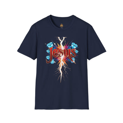 Vibrant Jesus Graphic T-Shirt, Unisex Softstyle Tee for Faith Lovers, Christian Apparel, Inspirational Gift, Casual Wear, Summer Style