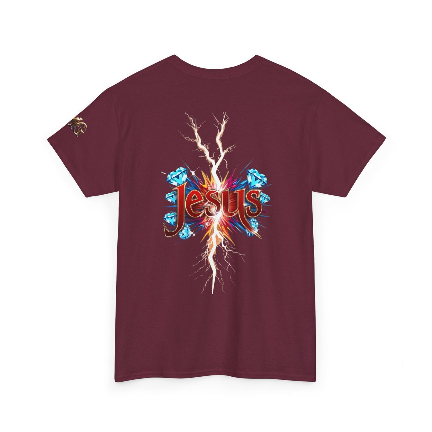 Stylish Unisex Heavy Cotton Tee with JMG & Jesus Prints, Graphic Tee, Casual Wear, Christian Apparel, Gift Idea