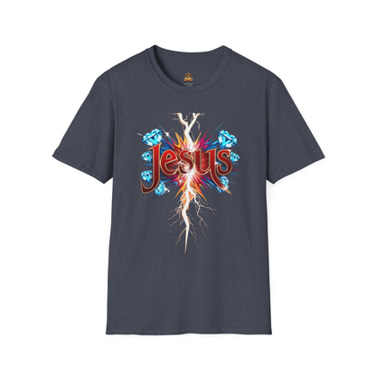 Vibrant Jesus Graphic T-Shirt, Unisex Softstyle Tee for Faith Lovers, Christian Apparel, Inspirational Gift, Casual Wear, Summer Style