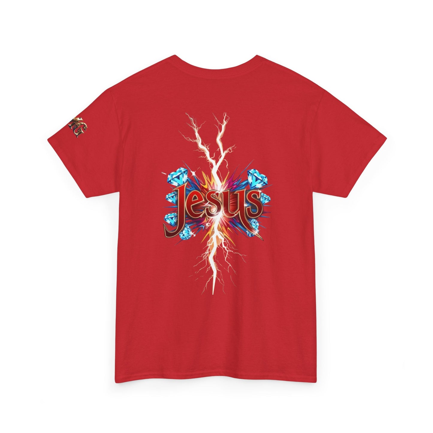Stylish Unisex Heavy Cotton Tee with JMG & Jesus Prints, Graphic Tee, Casual Wear, Christian Apparel, Gift Idea